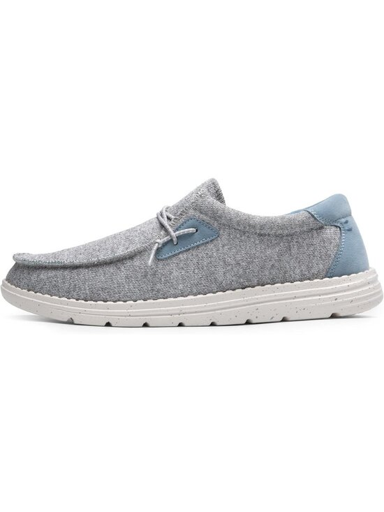 ?Bruno Marc Men\'s Grey Blue Casual Slip-on Loafers Stretch Shoes